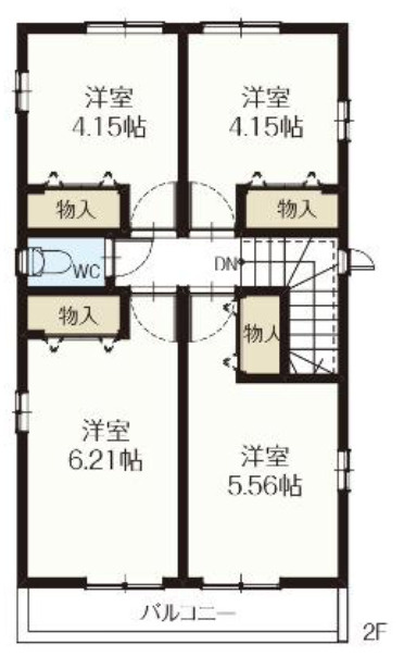 【仲介手数料無料】所沢中新井２２期全２棟Ｂ号棟　所沢の不動産なら西武ハウジングの間取り