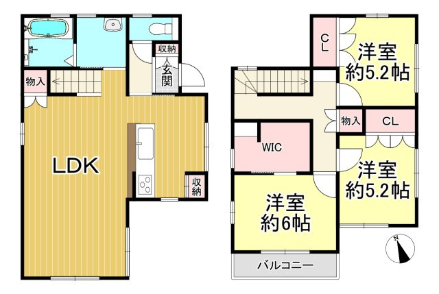知多市寺本台4丁目の間取り|3LDK+WIC♪