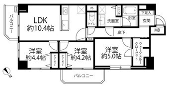 シャンボール三田の間取り