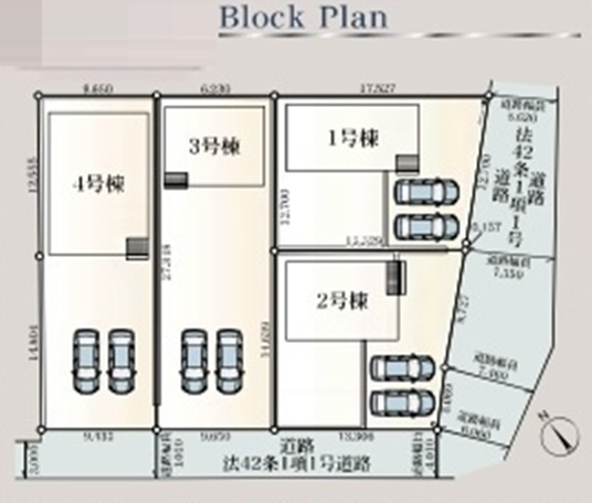 【仲介手数料無料】新築戸建　寄居町用土5290-1（全4棟）の区画図