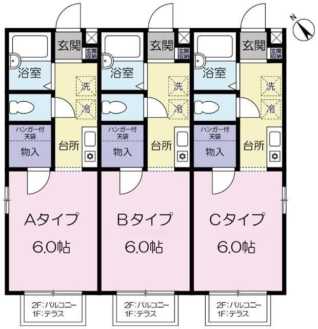 あすなろ２棟の間取り