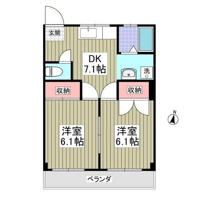 上里ハイツBの間取り
