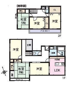 小田原市早川3丁目　中古一戸建ての間取り|間取図