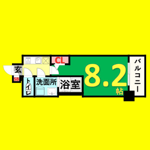 エスリード新栄プライム　名古屋市賃貸　仲介手数料無料の間取り