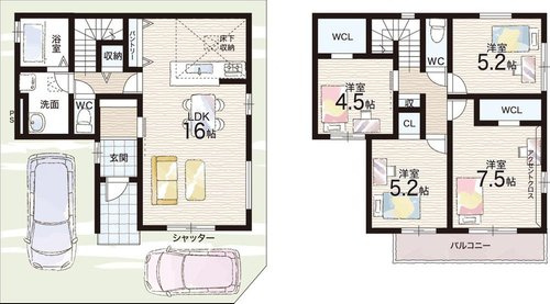 【間取り】 | ☆大阪府東大阪市玉串町西１丁目　新築一戸建て