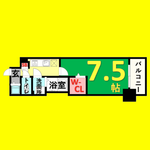 エスリード新栄プライム　名古屋市賃貸　仲介手数料無料の間取り