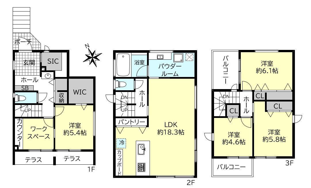 神戸市垂水区舞子台１丁目新築戸建の間取り