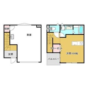 【間取り】 | 高野道ガレージハウスA棟