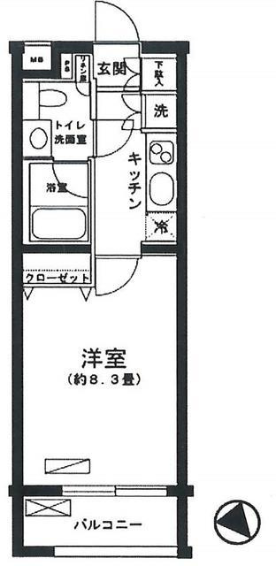 パレステュディオ中目黒の間取り|バストイレ別、独立洗面台のある使いやすい間取り
