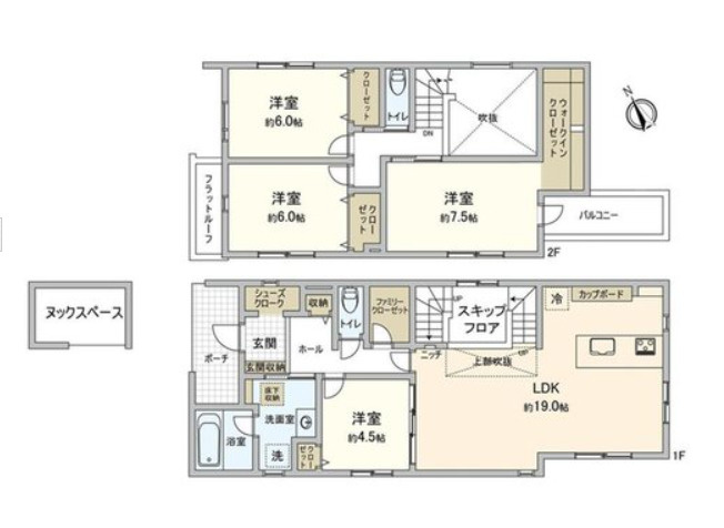 タマタウン　豊川市三蔵子町西浦の間取り|土地面積157.66ｍ²．建物面積119.65ｍ²