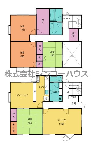 【間取り】 | 久喜市栗原　中古戸建 | 5DKの間取り！収納に嬉しい納戸もあります！