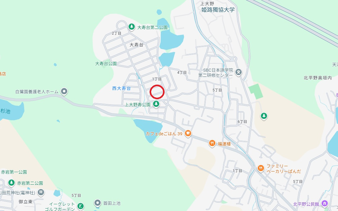 姫路市大寿台1丁目　　中古戸建の地図