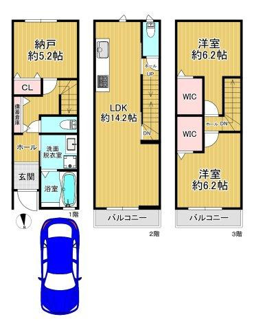【間取り】 | 堺市北区北花田町2丁（五箇荘東小学校）