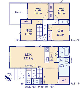 春日市白水ヶ丘2期　１号棟の間取り