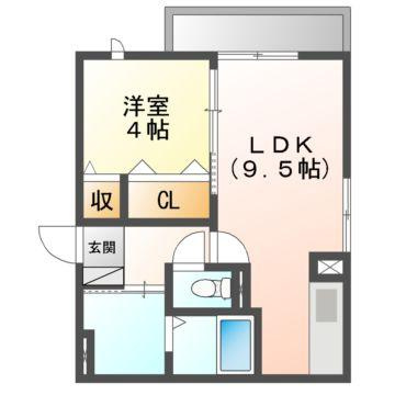 ジーヴル東古松の間取り