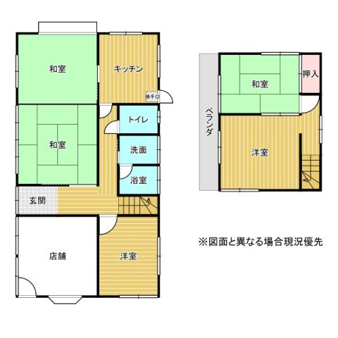 店舗・倉庫付き♪上高根沢中古戸建の間取り