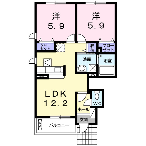 アリストガーデンⅡの間取り