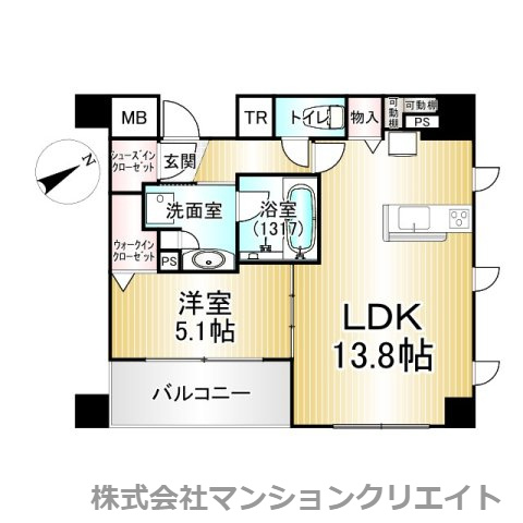 デュオヒルズ福井駅前の間取り|現況と間取図が異なる場合は現況を優先とします。
