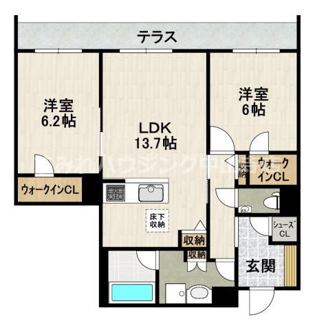 CELFENA　宝塚・川面　HautDeGammeの間取り