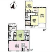 【間取り】 | ☆大阪狭山市大野台 | 主要な部材をエンジニアリングウッドで構成しております。エンジニアリングウッドとは集成材とも呼ばれ製材した板を工場で乾燥させ繊維方向を平行にする事により曲がり・狂いが少ない材料です。