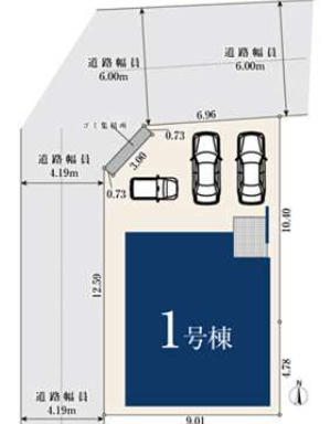 【仲介手数料無料】所沢市　北秋津　全１棟　所沢市の不動産なら西武ハウジングの区画図