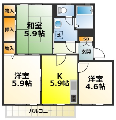 イーストコートAの間取り