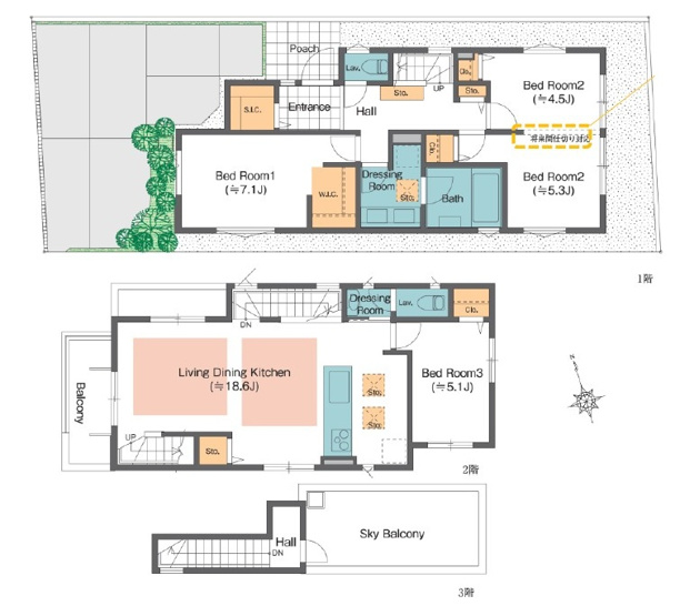 【間取り】 | THE PALMS COURT 久我山 ２号棟