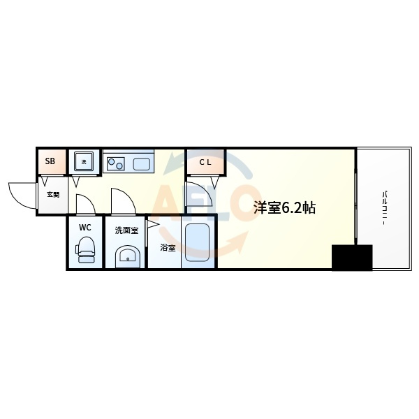 プレサンス高津公園ディオの間取り|プレサンス高津公園ディオ　開放的な間取