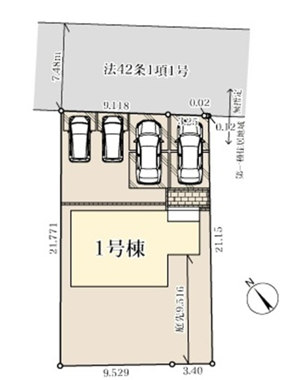 【仲介手数料無料】新築戸建　深谷市東方町2-4-5（全1棟）の区画図