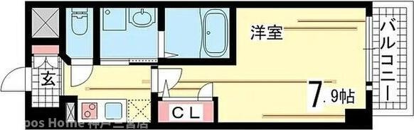 エスリード中山手県庁前の間取り