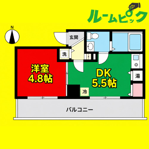 アーバンフラッツ新栄　名古屋市賃貸　仲介手数料無料の間取り