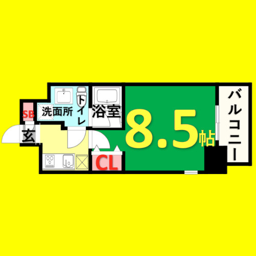 ASレジデンス上前津　名古屋市賃貸　仲介手数料無料の間取り