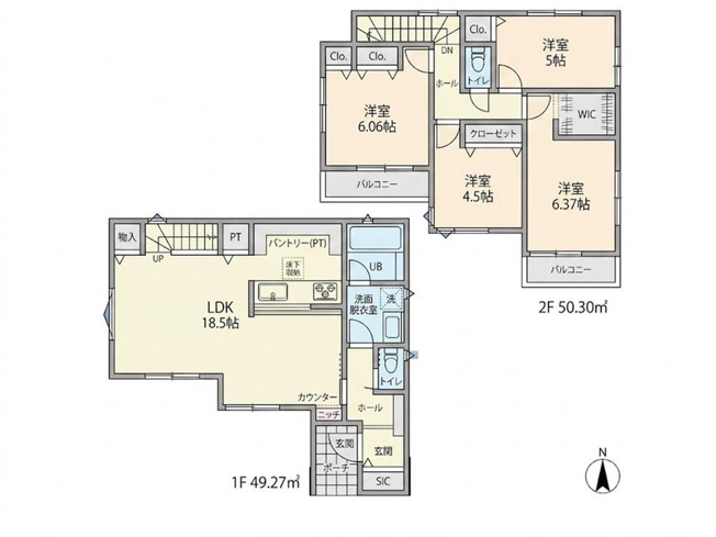 【間取り】 | ブルーライン「踊場」新築戸建 | 間取りです