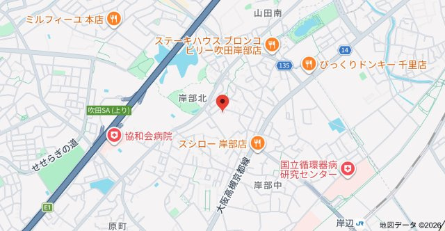 ビスタ岸部ハイツA棟の地図