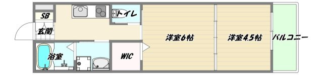 大阪市東淀川区東中島２丁目のアパートの間取り