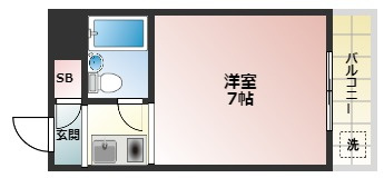 西宮市甲子園八番町の賃貸マンションの間取り