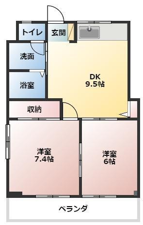 コーポKの間取り