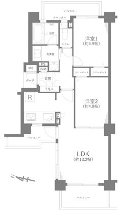 エクストール世田谷千歳の間取り