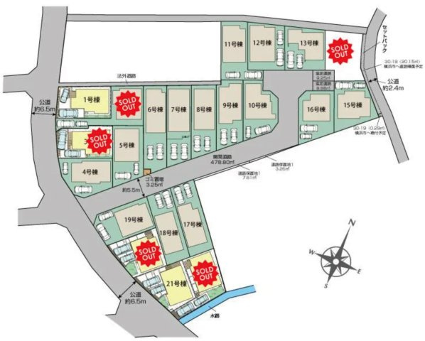 大規模分譲＜全22区画＞長期優良住宅／横浜市瀬谷区北新の区画図