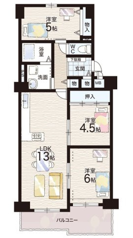 シャルマンコーポ伊丹の間取り