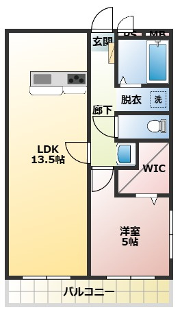 清風マンションの間取り|1LDKタイプの間取り