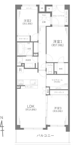 【間取り】 | パークコリーナ上大岡アジュールコート