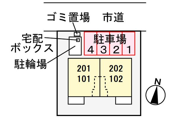 パーシモンⅢの駐車場