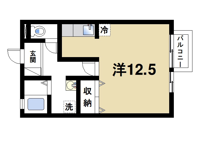 シェソワ（西大寺芝町）の間取り|使いやすい間取りです