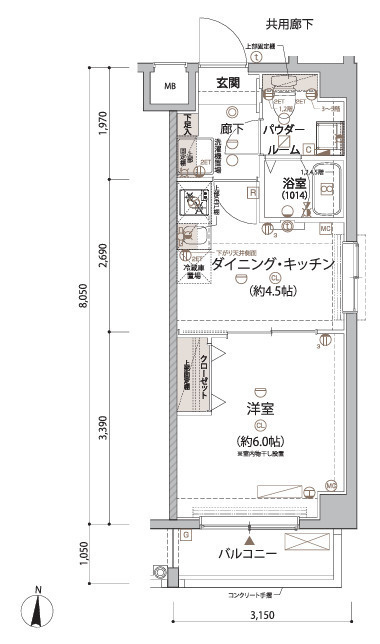 アルコバレーノ亀戸Ⅱの間取り
