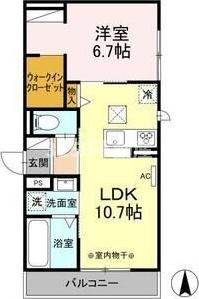 D-ROOM茜部中島　A棟の間取り