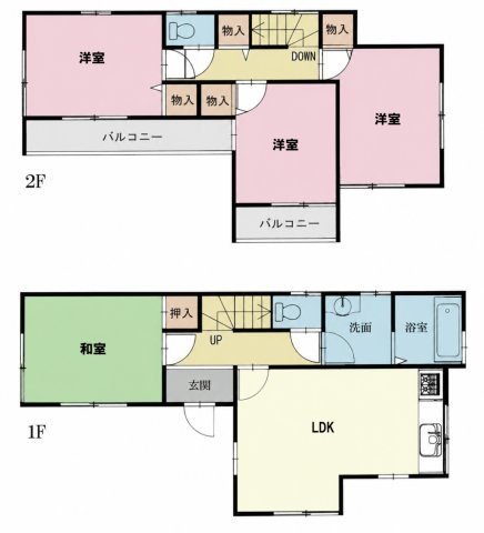 狭山市南入曽　中古戸建の間取り