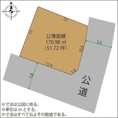 足利市伊勢町２丁目の売地の土地図|2方向が道路に接しているため駐車場の出入りもしやすい立地です。