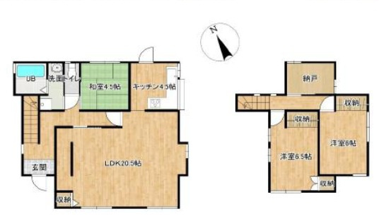 高砂市西畑3丁目　中古戸建の間取り|3LDK＋納戸です。