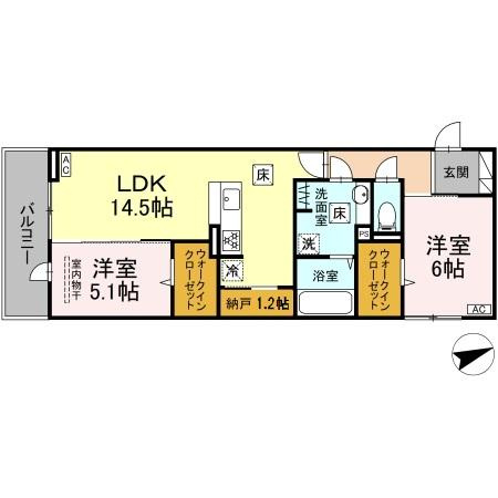D-ROOM西熊本駅Ⅱの間取り